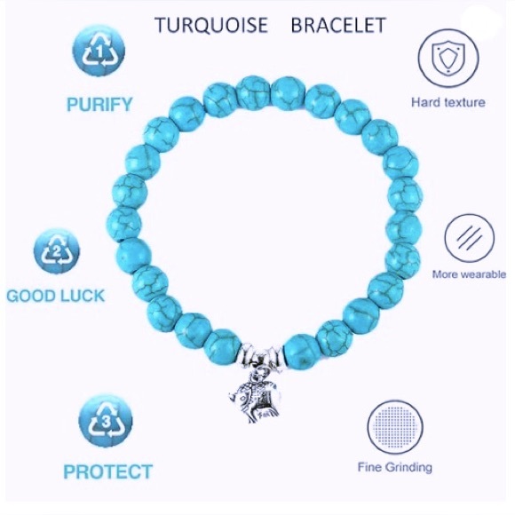 HOST PICK Bohemian Turquoise Beaded Stretch Bracelet W/ Silver Charm - Picture 3 of 3